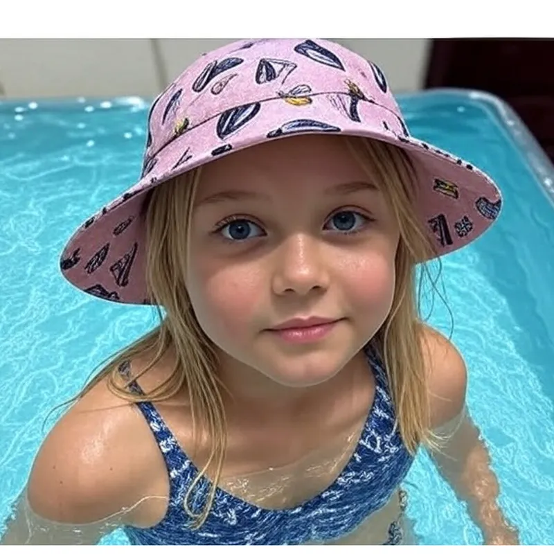 Girls sun beach hat - pink