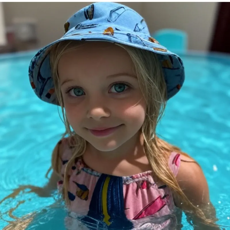 Kids sun beach hat - blue