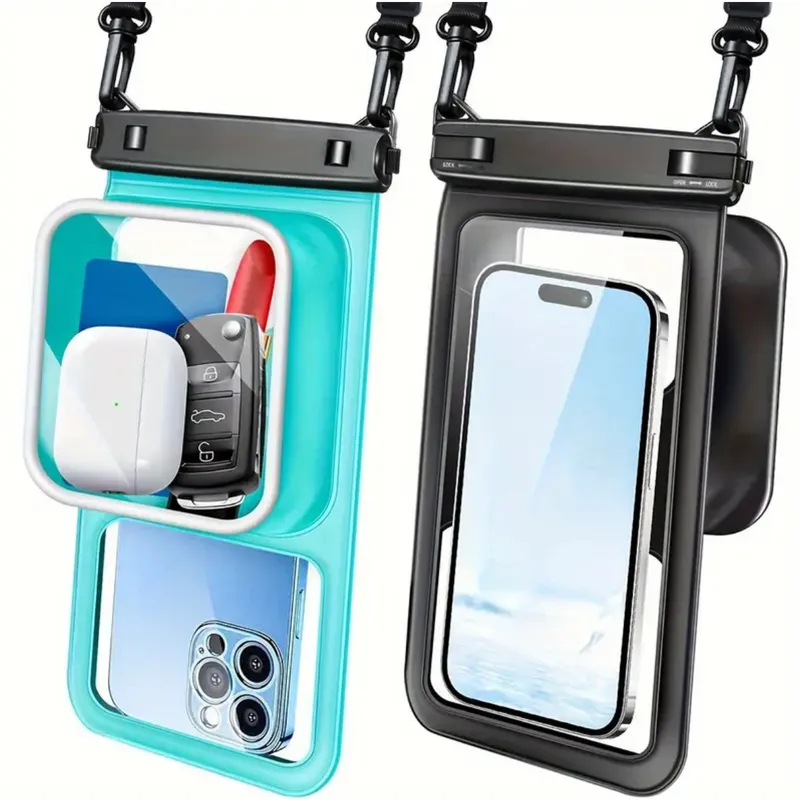 Waterproof mobile case with storage compartment