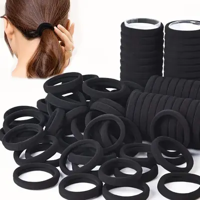 1 pack black hair ties with high elasticity 1x50 pcs