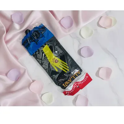 Women abaya gloves free size , short black - 1 pair