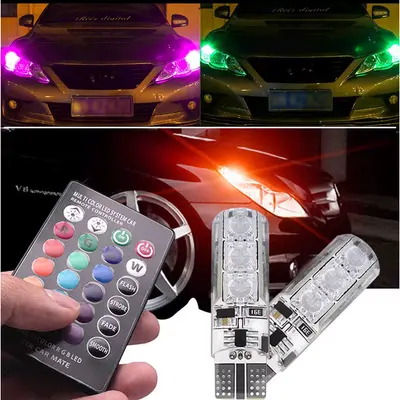 T10 RGB car led strobe bulbs universal 5050 with remote controller