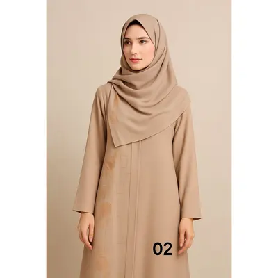 Abaya - open Black beige dark -1502