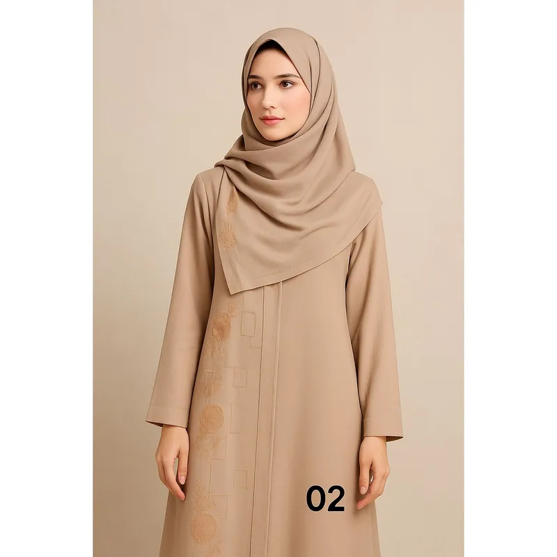 Abaya - open Black beige dark -1502