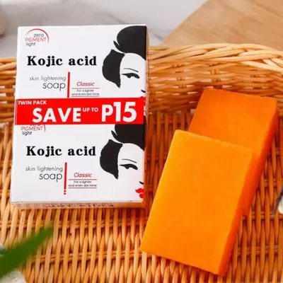 kojic acid skin lightening soap, twin pack ( 2 pcs x 65 g )
