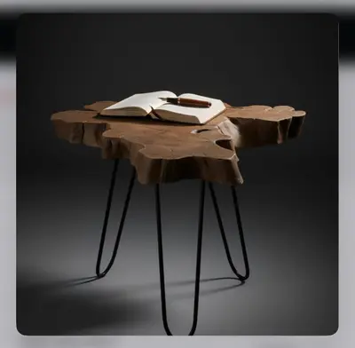 Live-Edge Fiber Side Table