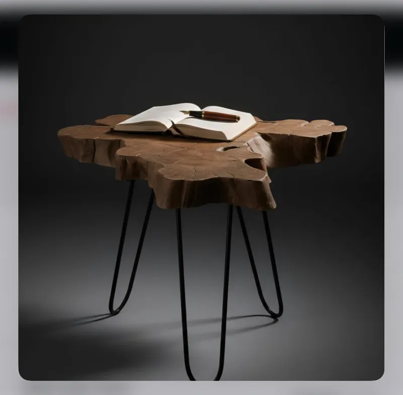 Live-Edge Fiber Side Table