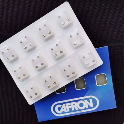 Medical Earrings – Cafron, silver- Random Colours