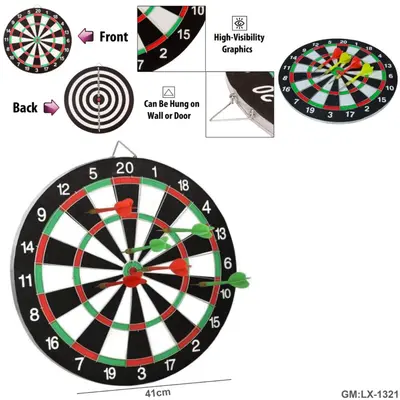 Professional Double-Sided Dartboard with Darts – 45 cm / 17.27 in