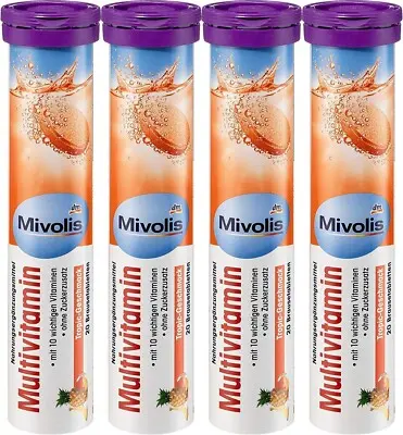 Multivitamin Effervescent Tablets Tropical Flavor Daily Energy and Immune Support