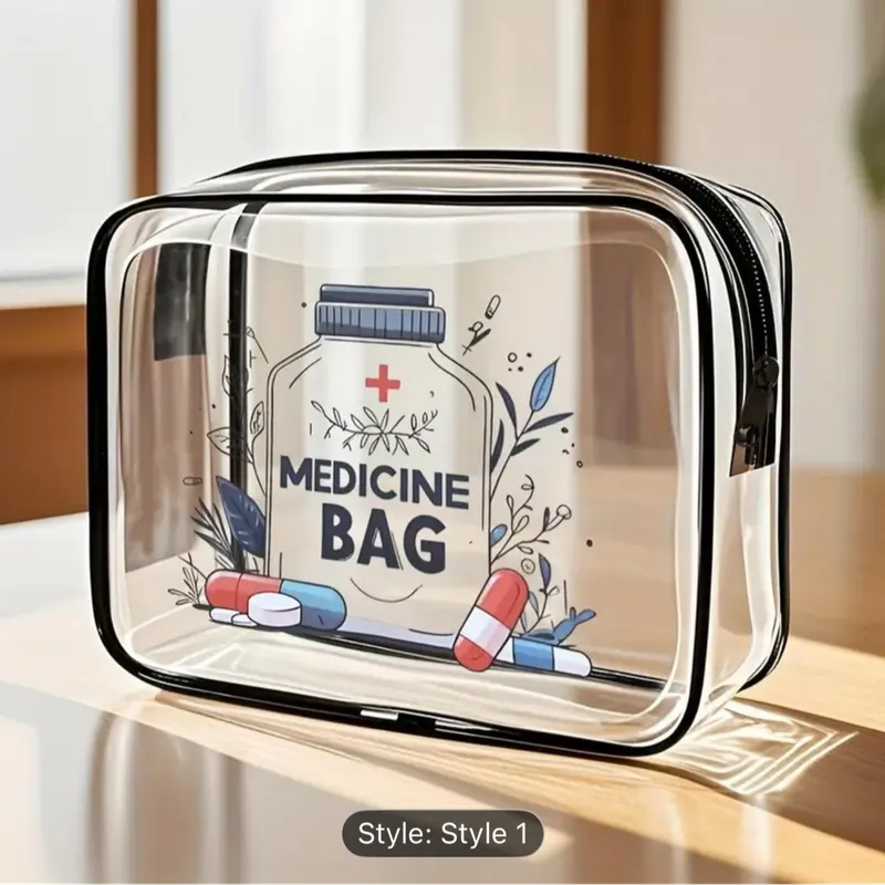 Clear Medicine Travel Storage Bag