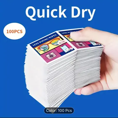Lens Cleaning Wipes – 100 PCS (Quick-Dry)