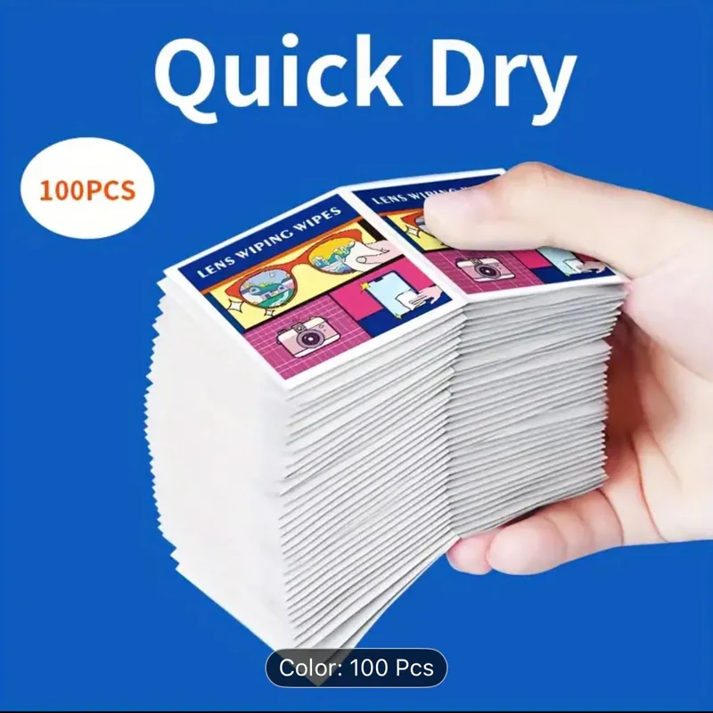 Lens Cleaning Wipes – 100 PCS (Quick-Dry)