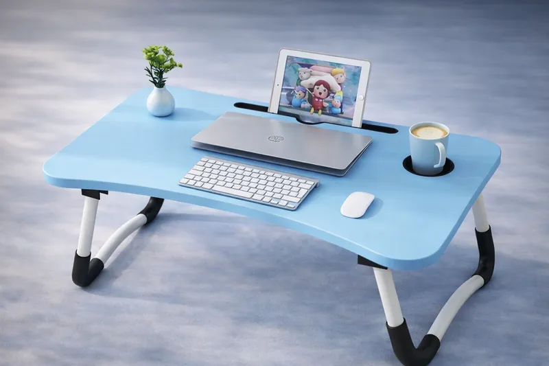Blue Multi Purpose Foldable Laptop Table