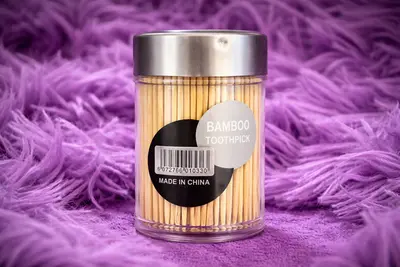 Natural Bamboo Toothpicks Jar 100 Pieces