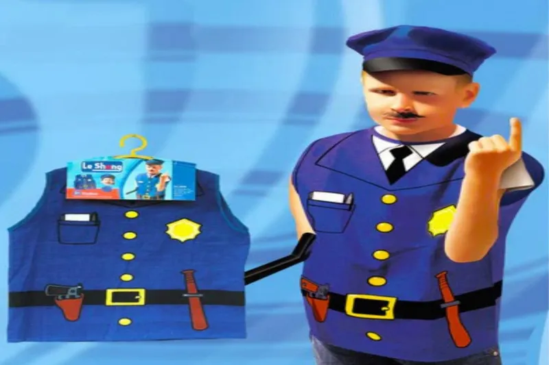 Kids Police Dress Up Costume One Piece Size for Ages 3 to 8 Years
