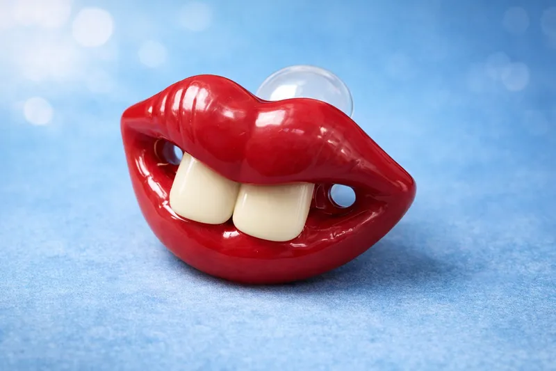 Funny Baby Pacifier Lips And Teeth Design One Piece