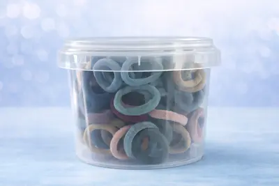 Fabric Hair Ties Set 50 Pieces One Container