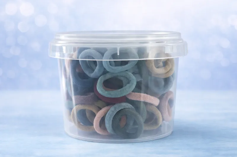 Fabric Hair Ties Set 50 Pieces One Container