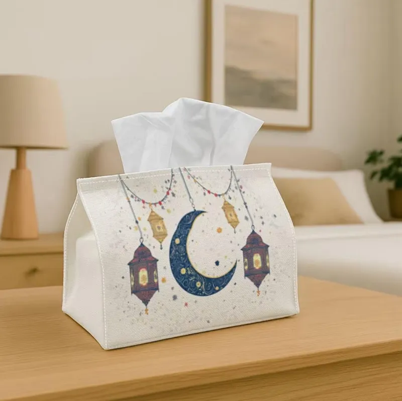 Ramadan fabric tissue organizer white color standard size