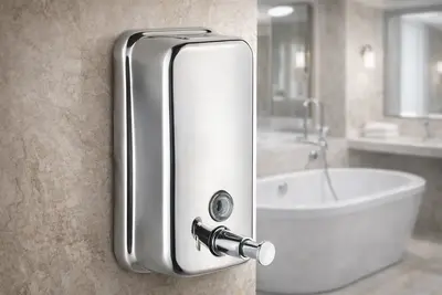 Stainless steel soap dispenser silver color 800 ml capacity