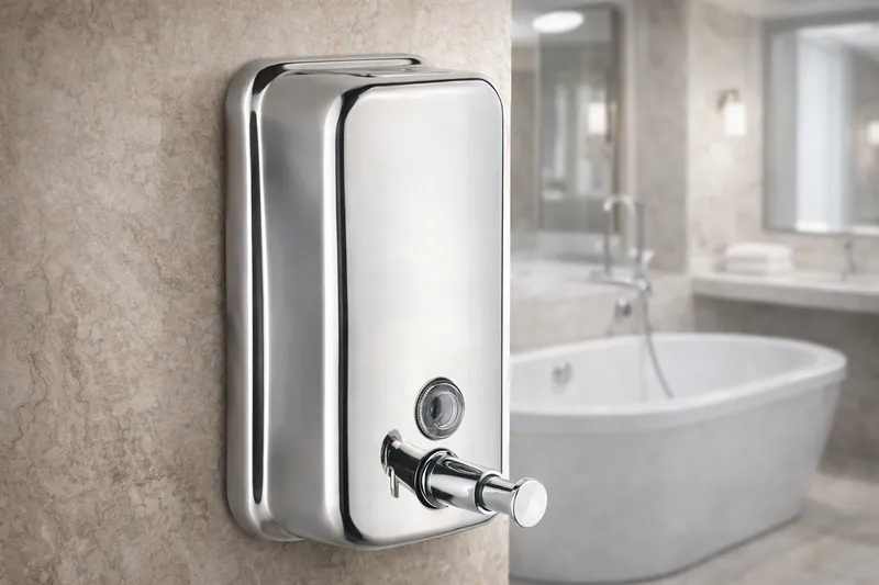 Stainless steel soap dispenser silver color 800 ml capacity