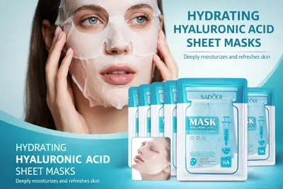 Hyaluronic Acid Moisturising Face Mask Single Piece Deep Hydration and Gentle Cleansing