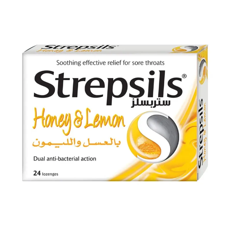 Strepsils Honey and Lemon Lozenges for Sore Throat Relief 24 Lozenges