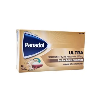 Panadol Ultra Soft Gel Caps 20s – Quick Relief for Headache & Pain , double action pain relief